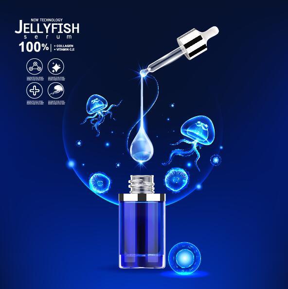 jellyfish cosmetics ad poster template vector 05