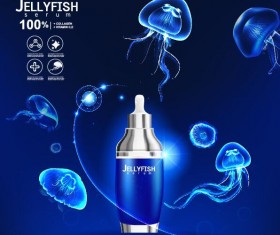 jellyfish cosmetics ad poster template vector 06