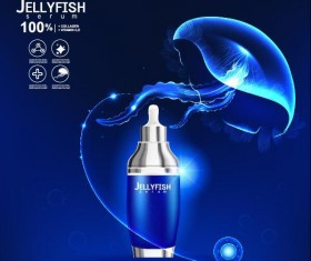 jellyfish cosmetics ad poster template vector 07
