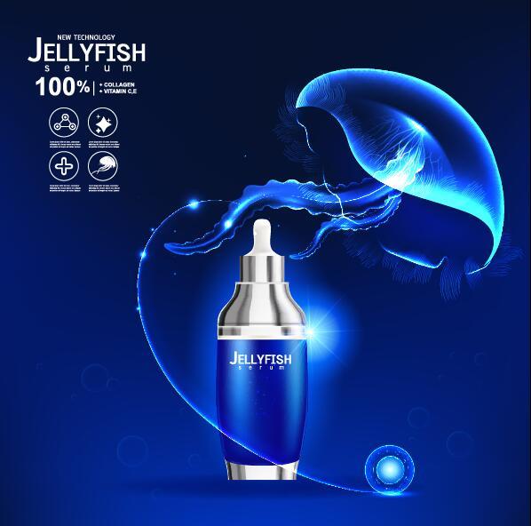 jellyfish cosmetics ad poster template vector 07