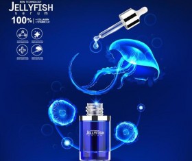 jellyfish cosmetics ad poster template vector 08