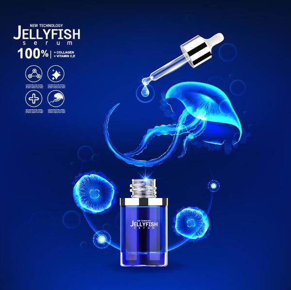jellyfish cosmetics ad poster template vector 08