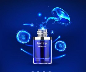 jellyfish cosmetics ad poster template vector 09