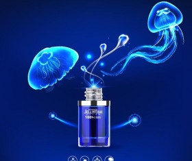 jellyfish cosmetics ad poster template vector 10