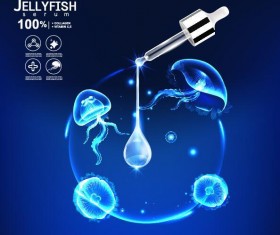 jellyfish cosmetics ad poster template vector 11