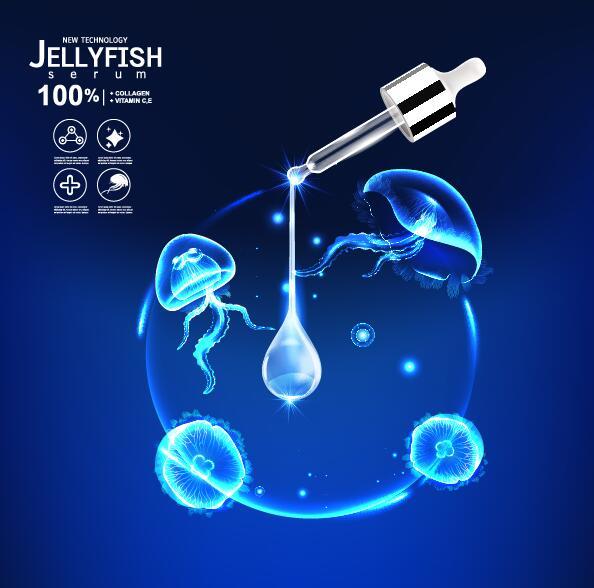jellyfish cosmetics ad poster template vector 11