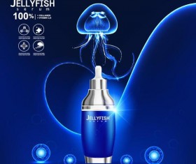 jellyfish cosmetics ad poster template vector 13