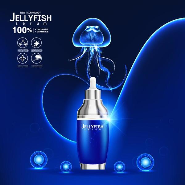 jellyfish cosmetics ad poster template vector 13