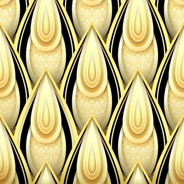 luxury golden decorative pattern vectors material 01