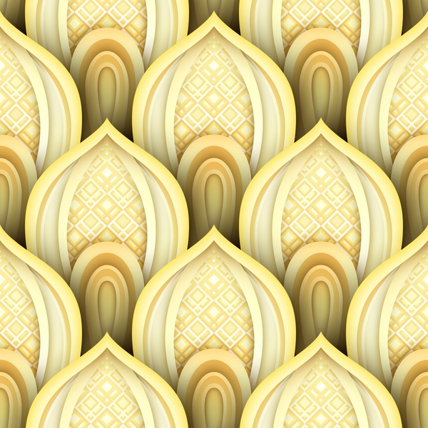 luxury golden decorative pattern vectors material 02