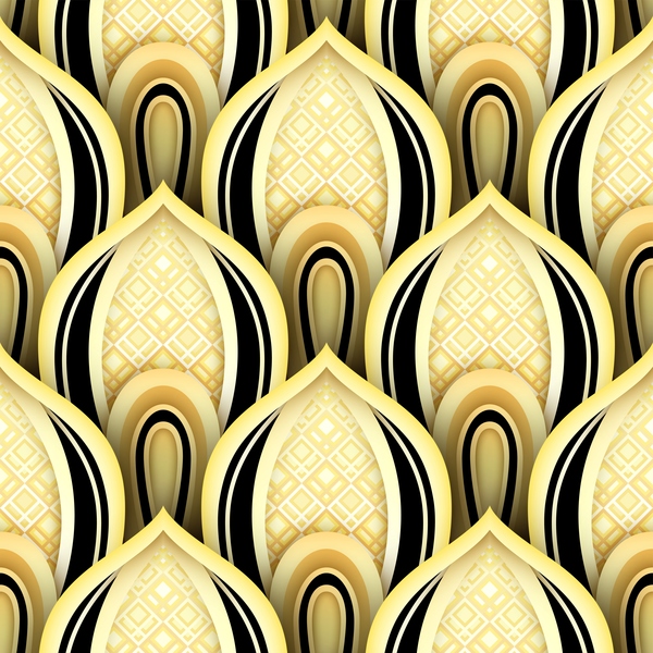 luxury golden decorative pattern vectors material 03