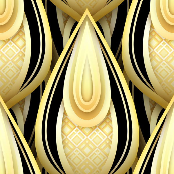 luxury golden decorative pattern vectors material 05