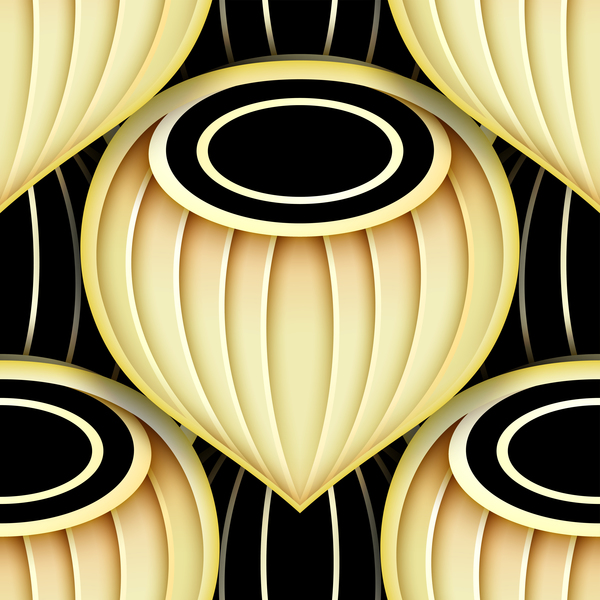 luxury golden decorative pattern vectors material 09