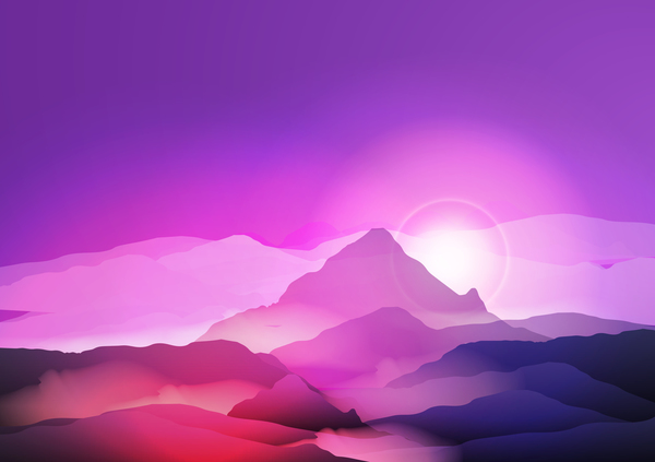 mountain sunrise landscape nature background vector 01
