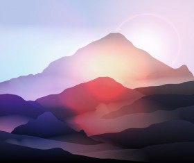 mountain sunrise landscape nature background vector 02
