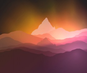 mountain sunrise landscape nature background vector 07