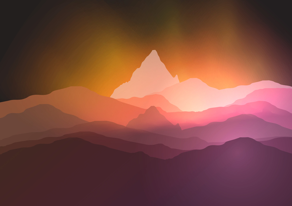 mountain sunrise landscape nature background vector 07