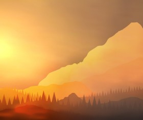 mountain sunrise landscape nature background vector 08