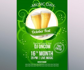 october fest night poster vector template