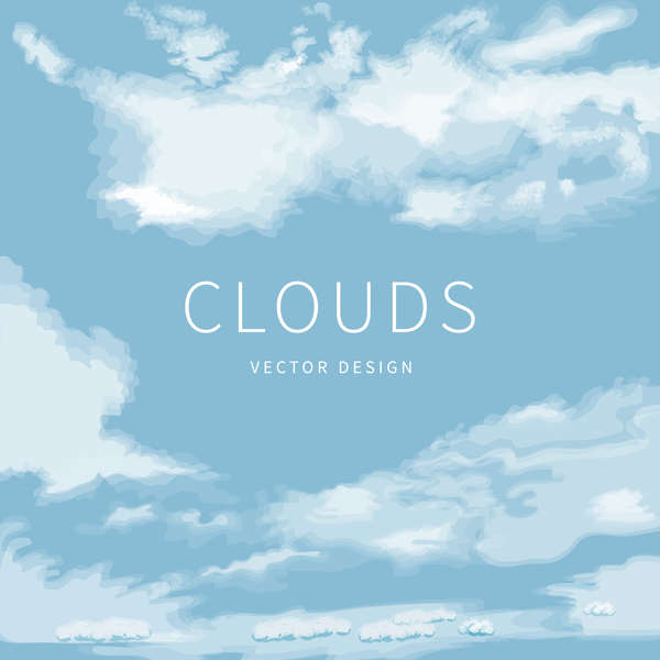 realistic cloud design vectors set free download