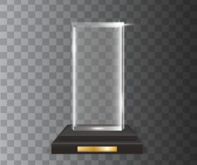 rectangle acrylic glass trophy award vector