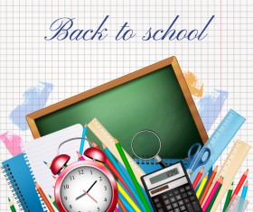 Objects School supplies design vector 02 free download