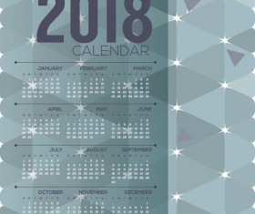 simple 2018 calendar template vector set 02