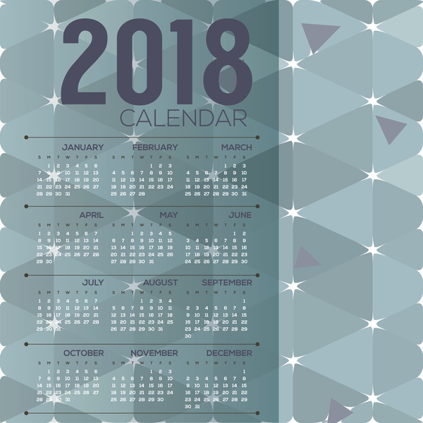 simple 2018 calendar template vector set 02