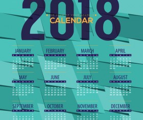 simple 2018 calendar template vector set 03