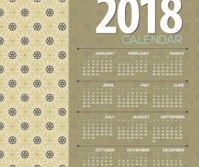 simple 2018 calendar template vector set 04