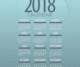 simple 2018 calendar template vector set 05