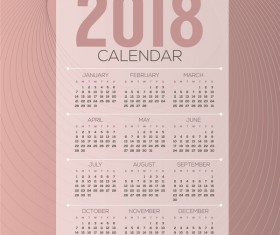 simple 2018 calendar template vector set 06