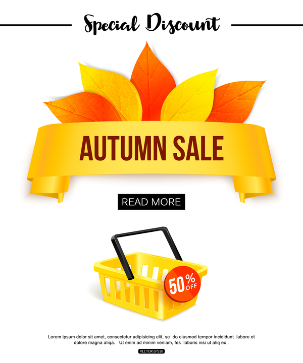 special autumn offer background design vector 01