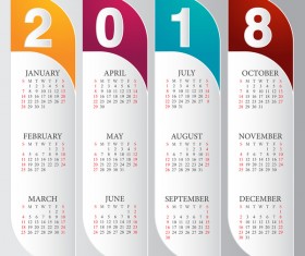 vertical calendar 2018 card vector