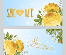 yellow flower with invitation vector template
