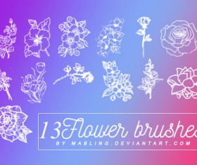13 Kind Flower Photoshop Brushes