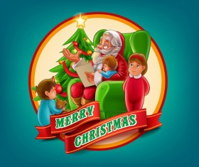 2017 christmas card with blue background vector