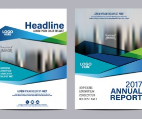 2017 company flyer template blue vector 01