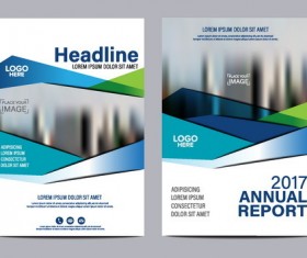 2017 company flyer template blue vector 02