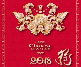 2018 chinese new year of dog year design vector 02