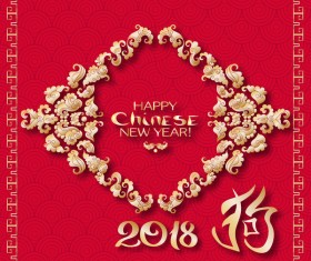 2018 chinese new year of dog year design vector 03