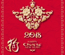 2018 chinese new year of dog year design vector 04