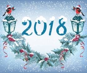 2018 christmas background with snowflake vector 01