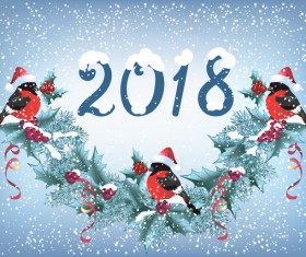 2018 christmas background with snowflake vector 02