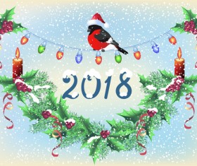 2018 christmas background with snowflake vector 03