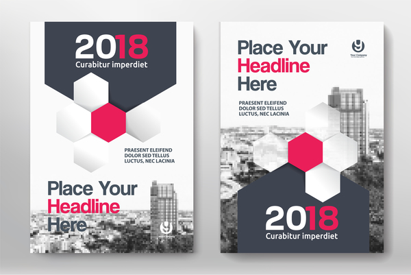 2018 flyer and cover brochure template vector 02