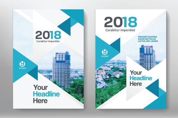 2018 flyer and cover brochure template vector 07