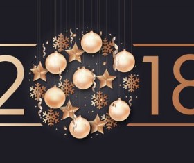 2018 merry christmas with frame decor vector