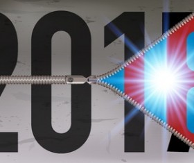 2018 new year background with zipper vector