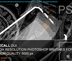 22 Total Recall GUI Photoshop Brushes